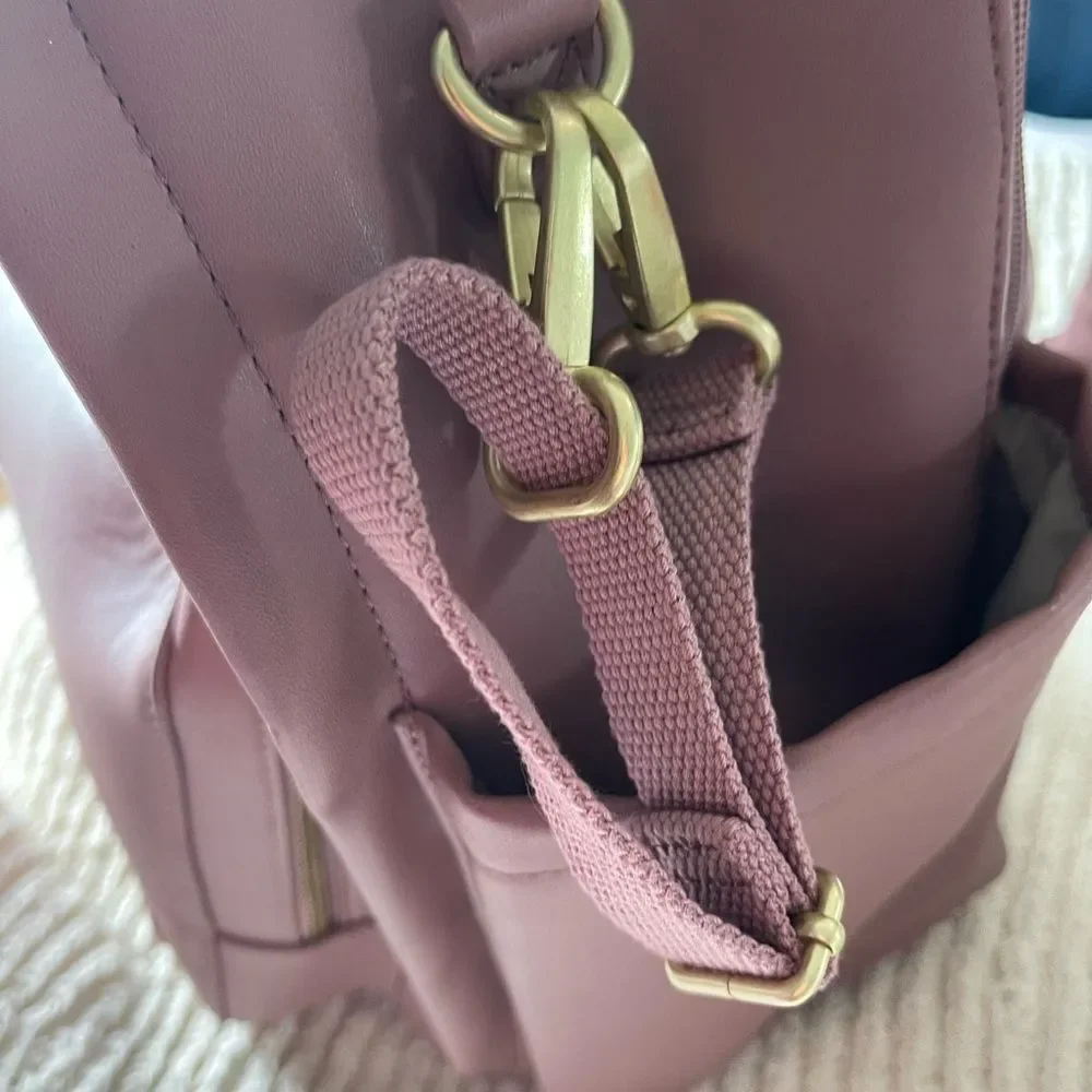 Skip Hop Pink Leather Diaper Backpack
